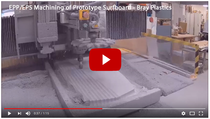 EPP EPS machining of surfboard prototype
