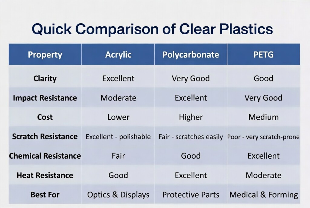 Table of Plastics